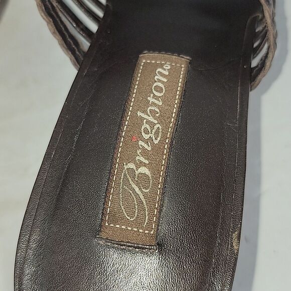 Brighton Freddi Brown Leather Strappy Heeled Women's Mule - Picture 11 of 15